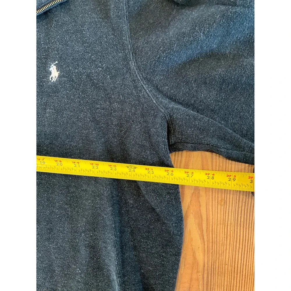 Polo Ralph Lauren Mens XXL Quarter Zip Pullover Sweater Charcoal Grey Heather